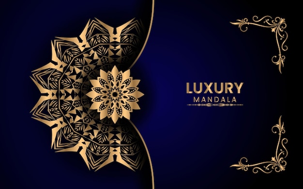 Kreativer luxus goldener mandala islamischer hintergrund für milad un nabi festival Premium-Vektor