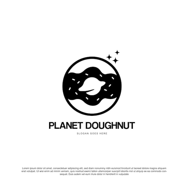 Kreativer planet-donut-logo-designvektor