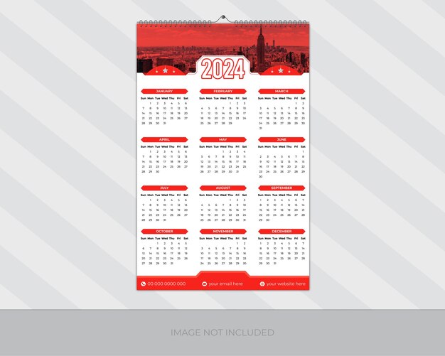 Vektor kreativer wandkalender-design 2024