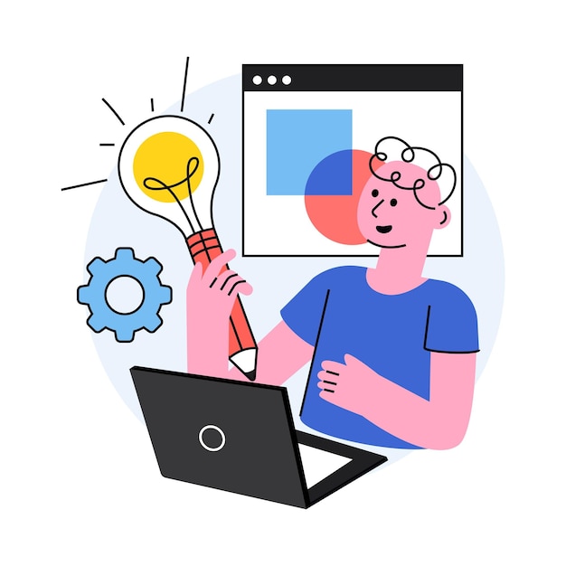 Kreativer Werkkonzeptvektor in einer Stockillustration im flachen Stil