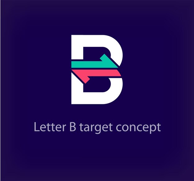 Kreatives B-Buchstaben-Pfeil-Logo-Design. Einzigartiges, farbenfrohes Logistik-Firmenlogo
