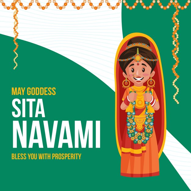 Kreatives bannerdesign der indischen festival sita navami vorlage