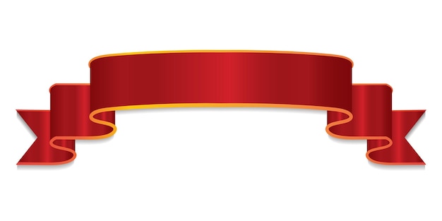 Kreatives Bannerdesign mit rotem Band und Schatten
