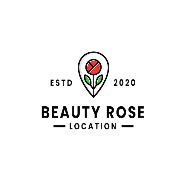 Kreatives beauty rose location logo