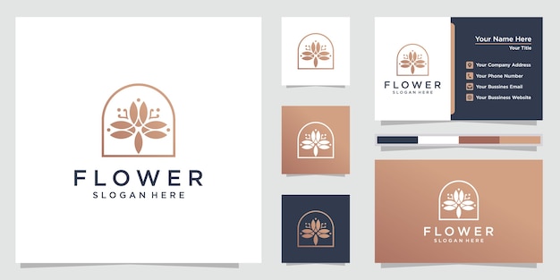 Kreatives blumenlogo-design und visitenkartenlogo