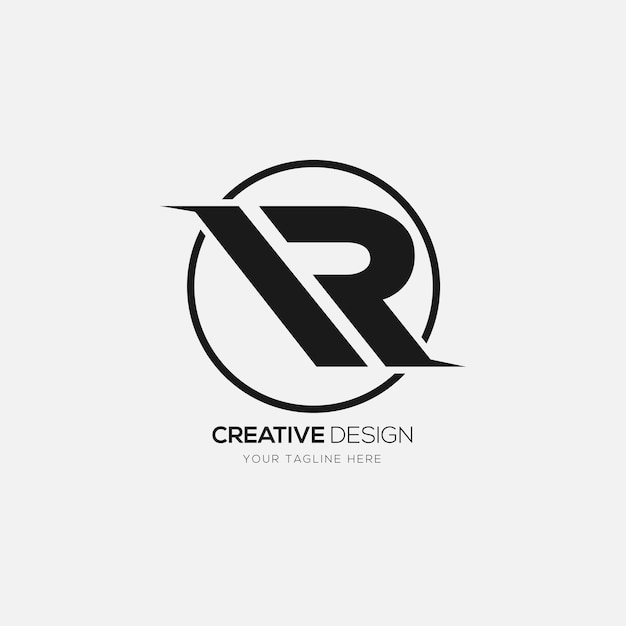 Kreatives Briefdesign ir im Monogramm-Logo in Kreisform