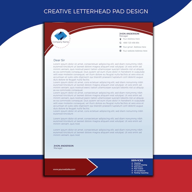 Vektor kreatives briefkopf-pad-design