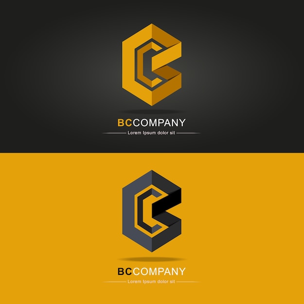 Vektor kreatives buchstabe bc logo-designvektorschablone. bc buchstabe logo icon origami muster desig