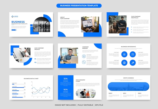 Kreatives Business Powerpoint-Präsentationsfolien-Design-Set