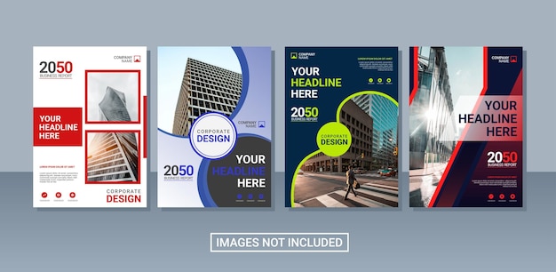 Kreatives Design der Buchumschlagkollektion für Unternehmen