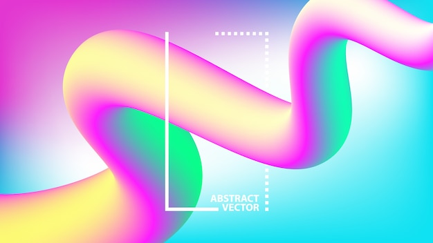 Vektor kreatives design der form des flusses 3d. dynamischer flüssiger farbwellenhintergrund