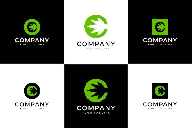 Kreatives design des buchstaben-c-blatt-logos für alle zwecke
