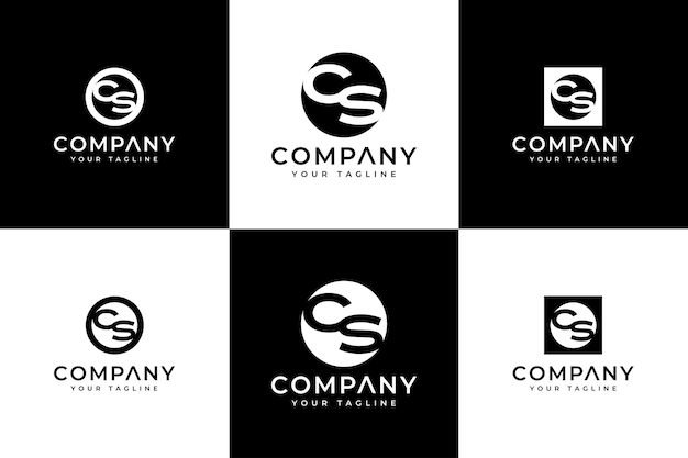 Kreatives design des buchstaben-cs-logos für alle zwecke