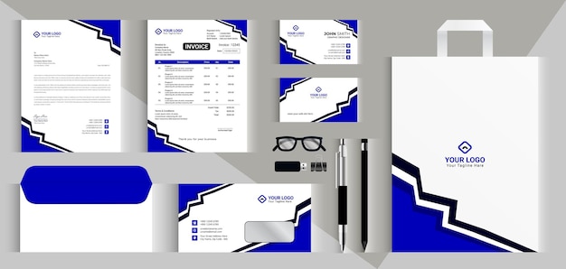 Kreatives design-set für professionelles business-branding-briefpapier