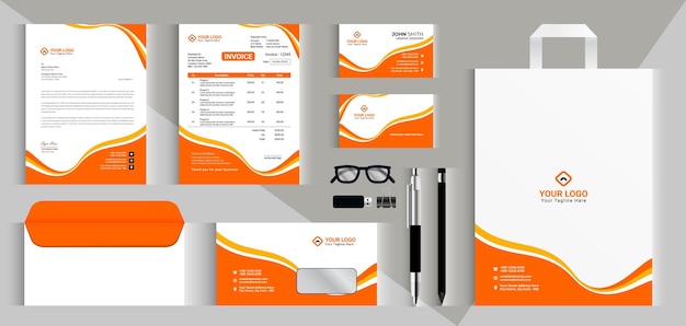 Kreatives design-set für professionelles business-branding-briefpapier