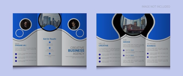 Kreatives dreifach gefaltetes broschüren-flyer-vorlagendesign für unternehmen