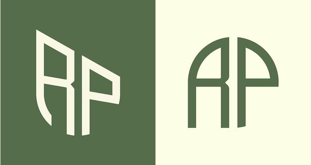 Vektor kreatives, einfaches anfangsbuchstaben-rp-logo-design-bundle
