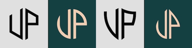 Kreatives, einfaches Anfangsbuchstaben-UP-Logo-Design-Bundle