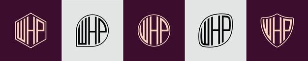 Vektor kreatives einfaches initial-monogramm whp-logo-designs