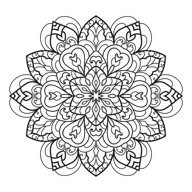Kreatives ethnisches Mandala-Design, Vintage-Dekorationselement mit floralen Ornamenten für Malbuch.