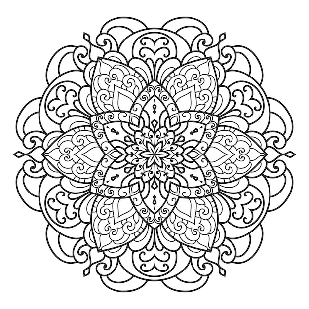 Kreatives ethnisches mandala-design, vintage-dekorationselement mit floralen ornamenten für malbuch.