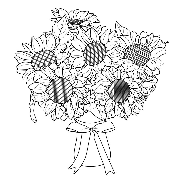 kreatives florales handgezeichnetes Blumen-Linien-Design