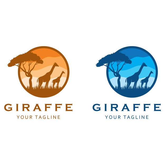 Kreatives giraffenlogo mit slogan-vorlage