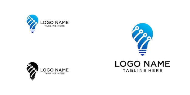 Kreatives Glühbirnen-Logo-Design mit modernem Konzept und Premium-Vektor