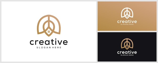 Kreatives Hauslogo mit Linienstil