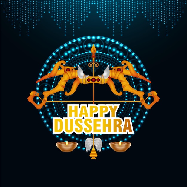 Kreatives Hindu-Festival Happy Dussehra-Feier-Design-Konzept