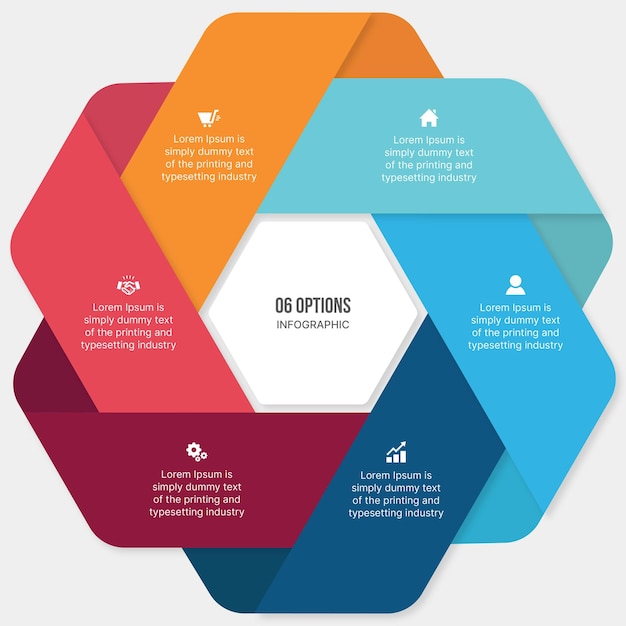 Vektor kreatives infografik-vorlagendesign mit 6 schritten prozess-workflow-diagramm