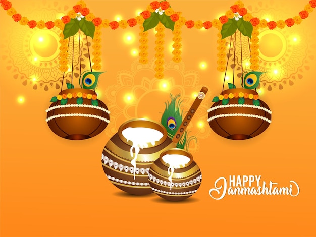 Kreatives janmashtami-banner oder -header