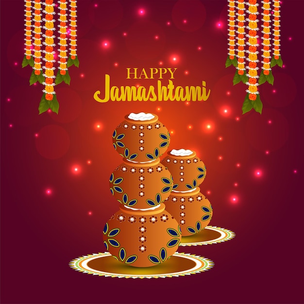 Kreatives janmashtami-banner oder -header