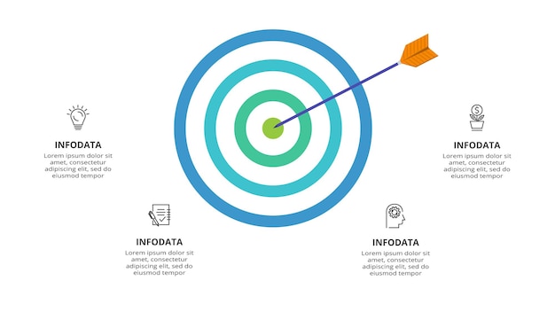 Kreatives konzept für infografik mit 4 schritten optionen teile oder prozesse visualisierung von geschäftsdaten