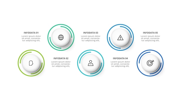 Kreatives konzept für infografik mit 5 schritten optionen teile oder prozesse visualisierung von geschäftsdaten