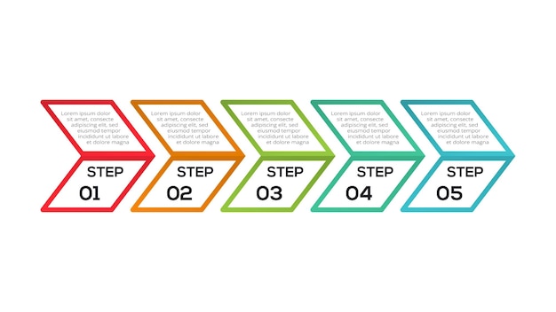 Vektor kreatives konzept für infografik mit 5 schritten optionen teile oder prozesse