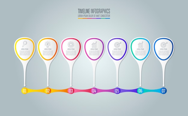 Kreatives konzept für infografik mit 7 optionen