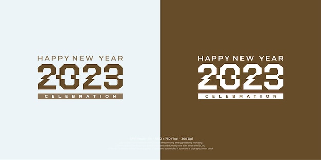 Kreatives logo der feier 2023 mit brauner designvektorillustration