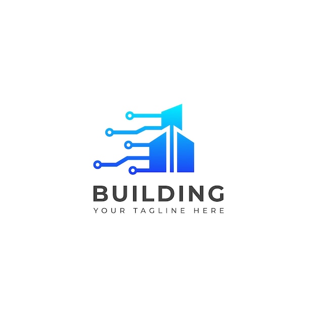 Kreatives Logo-Design für das Tech-Gebäude