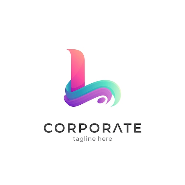 Vektor kreatives logo-designkonzept des wellenbuchstaben l