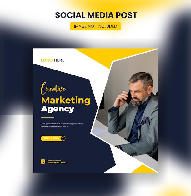 Kreatives marketing für soziale medien und instagram-post-banner-vorlage