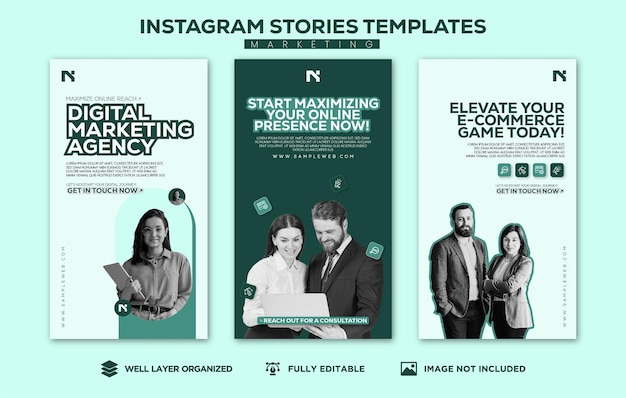 Kreatives Marketing-Konzept-Geschichten-Pack