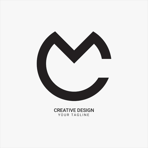 Kreatives MC oder CM anfängliches Kreisformmuster Linienkunstmonogramm modernes Marken-einziges Logo-Design