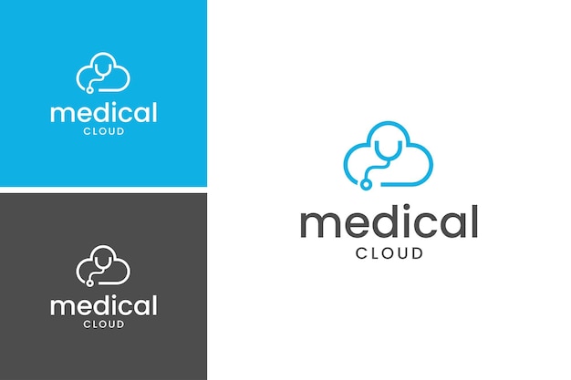 Kreatives medizinisches cloud-stethoskop-arzt-logo-design