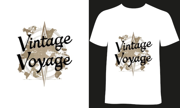 Vektor kreatives minimalistisches t-shirt-design mit vintage-reise