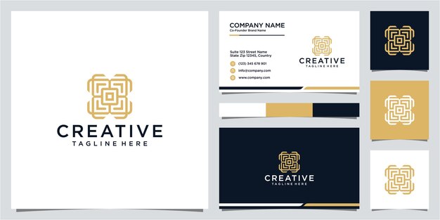 Kreatives ornament-blumen-logo-design und visitenkarten-vorlage