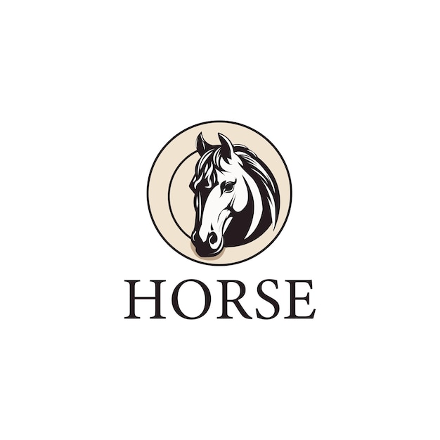 Vektor kreatives pferdedesign-logo, pferdesymbol, schwarze pferdelogo-vektorillustration