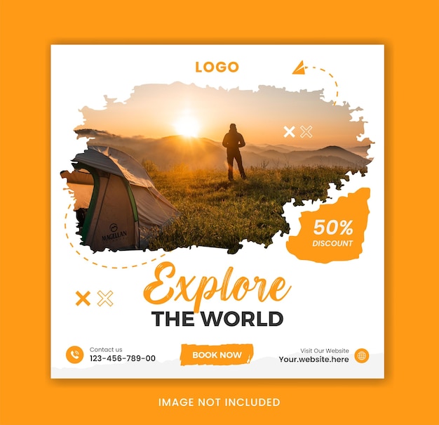 Kreatives Reise-Social-Media-Beitragsdesign