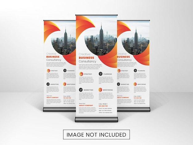 Kreatives Roll-Up-Banner für Unternehmen