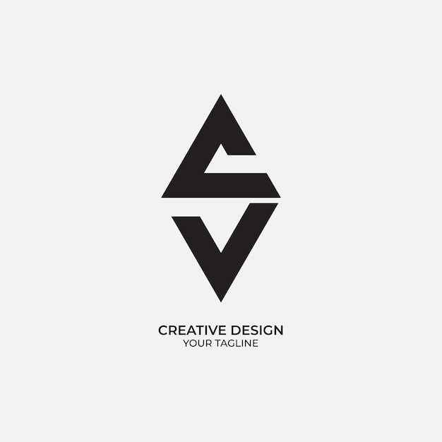 Kreatives SVC- oder VSC- oder CSV- oder CVS- oder CV- oder VC- oder S-Logo-Design